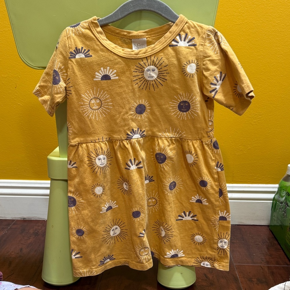 Sunny Day Kids Dress with Sun Patterns